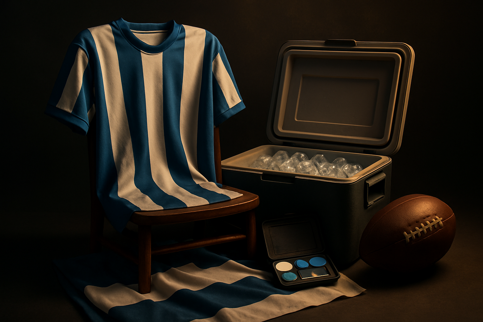 Kit de torcedor para Argentina x Egito Copa do Mundo: camiseta, cooler, bandeira e bola